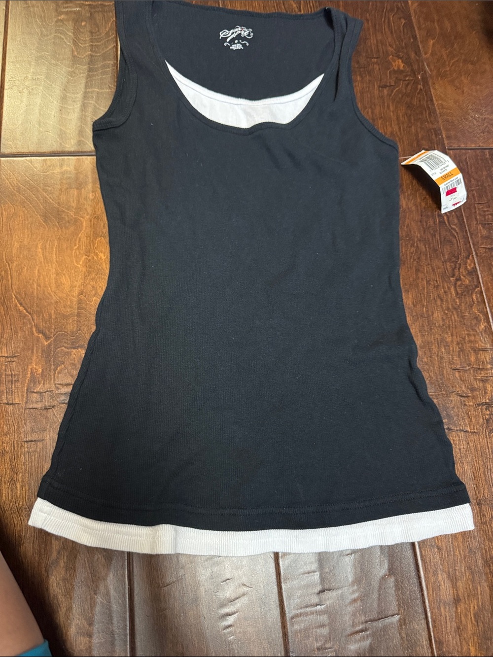 Style & Co. Black Tank Top with White Trim